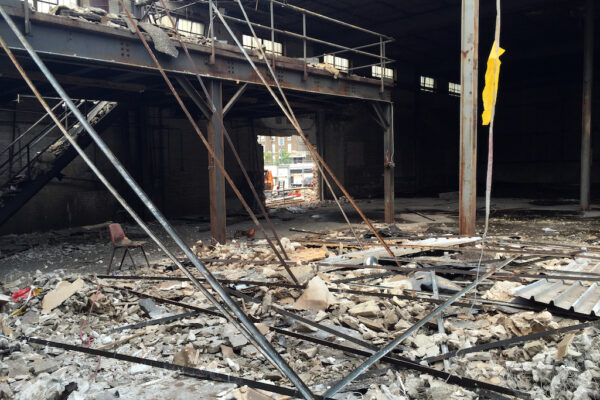 Photo of an environmentally contaminated warehouse that was remediated by Cantera Development Group